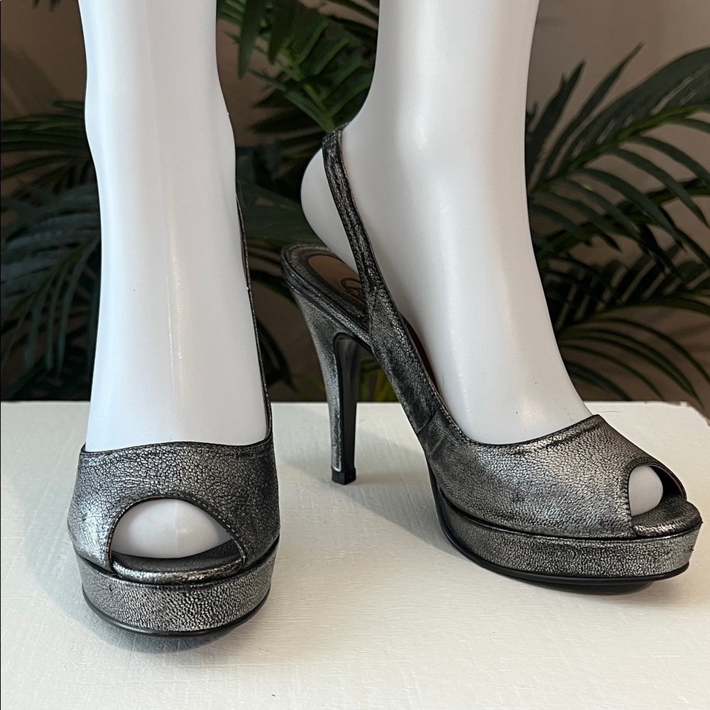 Carlos by Carlos Santana Metallic Slingback Heels